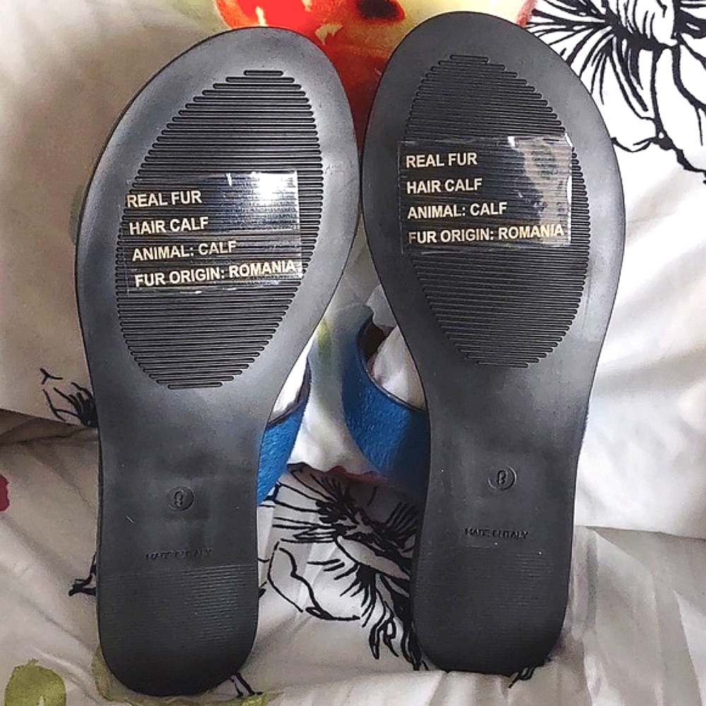 KENNETH COLE PALM SANDALS *CERULEAN/AZURE BLUE - Picture 8 of 17